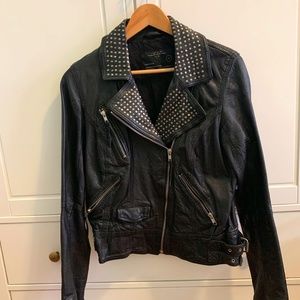 ALLSAINTS LEATHER BIKER JACKET Size: UK 12/US 8( size runs small)